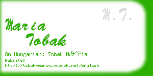 maria tobak business card